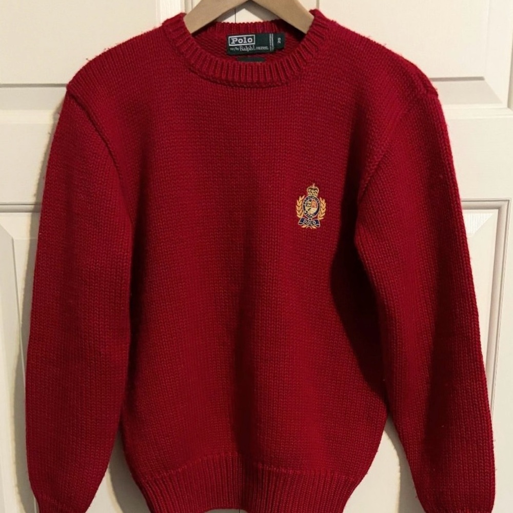 Vintage Polo Ralph Lauren Crest Wool Sweater | 90s Heritage Knit